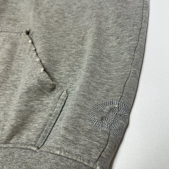 Vintage Anchor Blue Hoodie Sweatshirt Mens L Gray Y2K Surf Streetwear - Picture 7 of 16